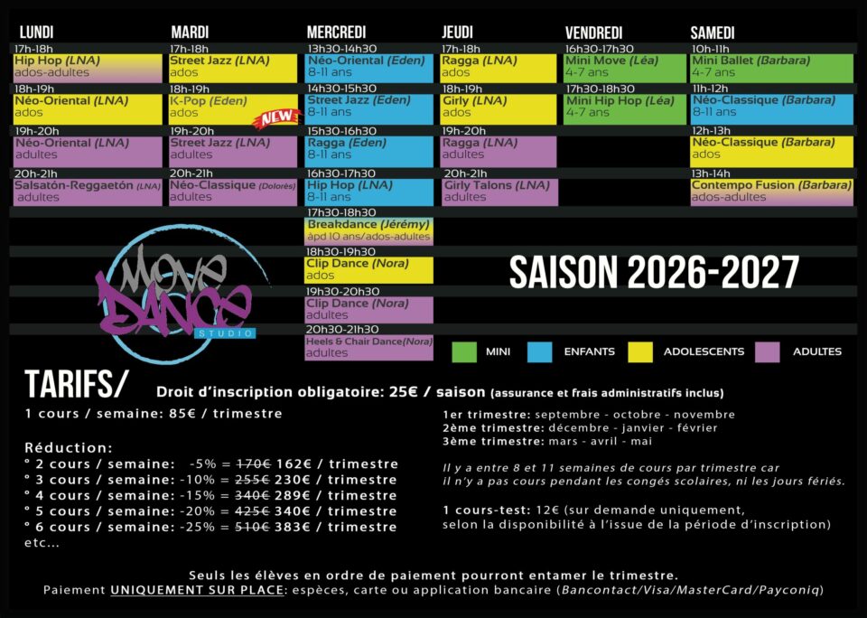 horaires-move-dance-studio-2026-2027